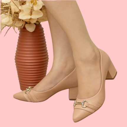 Scarpin Confort Devora Napa e Lizard Rosado
